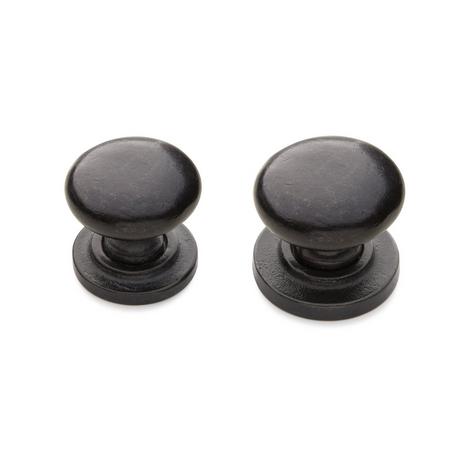 Solid Bronze Round Knob with Beveled Round Base Plate