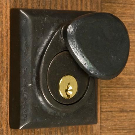 Solid Bronze Rectangular Deadbolt Lock - Dark Bronze