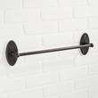 18" Solid Bronze Towel Bar with Gothic Oval Base - Dark Bronze, , large image number 1