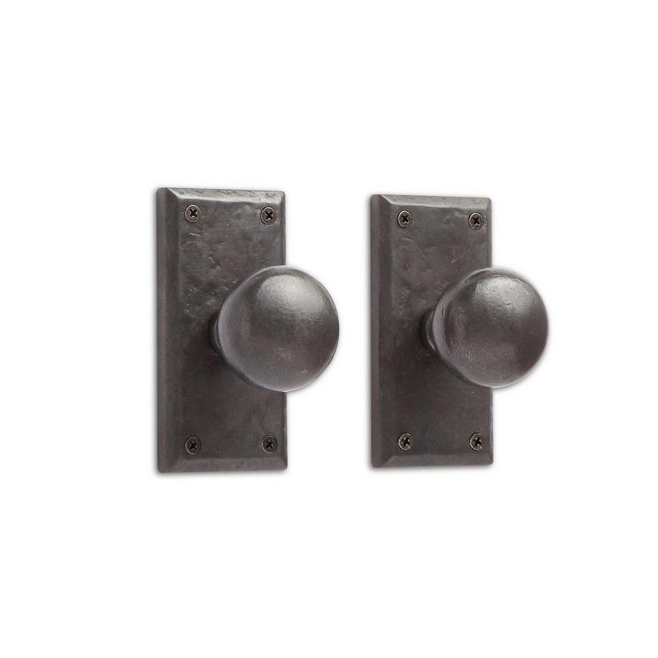 Marwick Rectangular Solid Bronze Knob Set - Privacy, Passage and Dummy, , large image number 0
