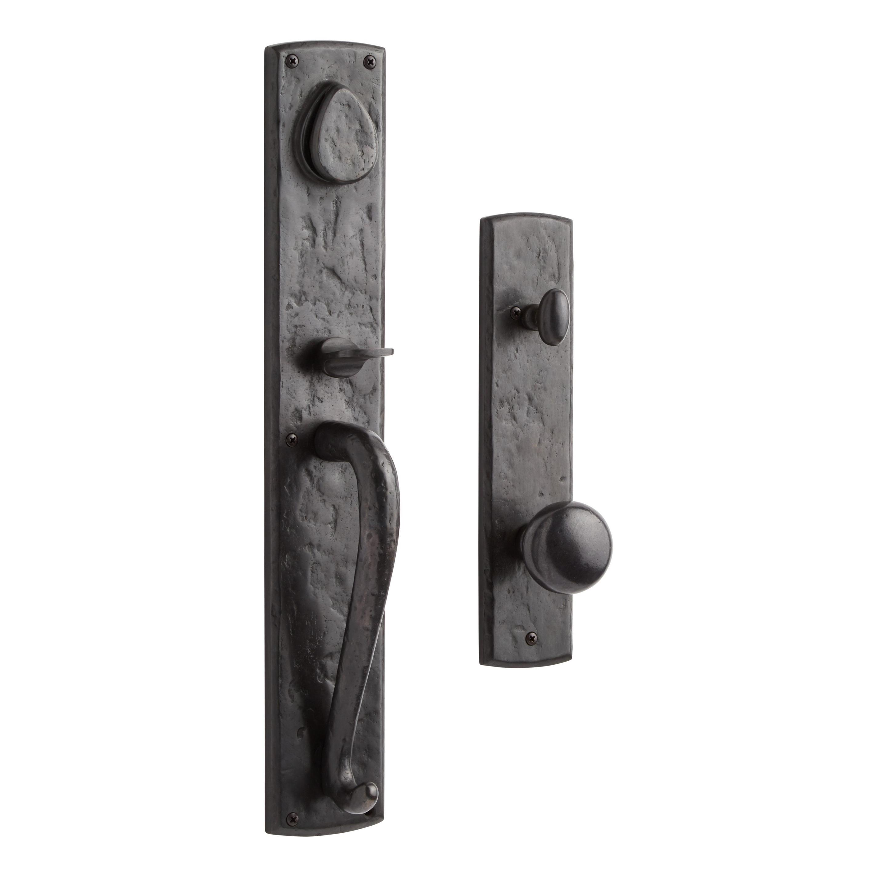 Bullock Solid Bronze Lever Entrance Door Set - Inside Round Knob ...