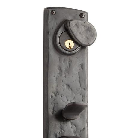 Bullock Entrance Door Set with Round Knob - 2-3/8" Backset - Left Hand - Dark Bronze