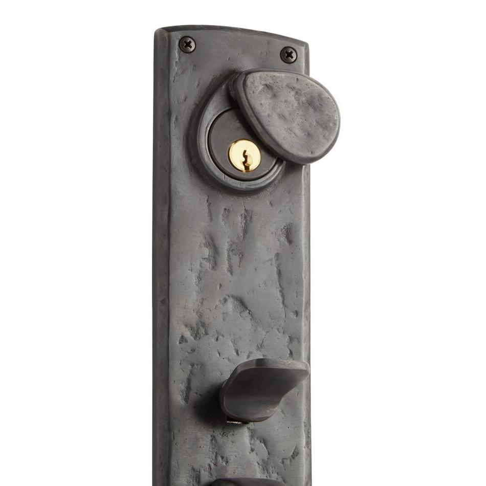 Bullock Entrance Door Set with Round Knob - 2-3/8" Backset - Left Hand - Dark Bronze, , large image number 1