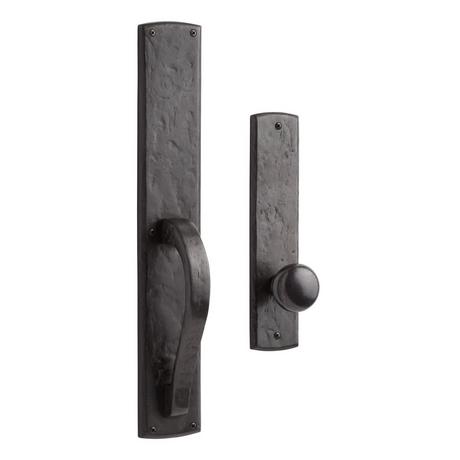 Ellis Dummy Entrance Door Set with Round Knob - Dark Bronze