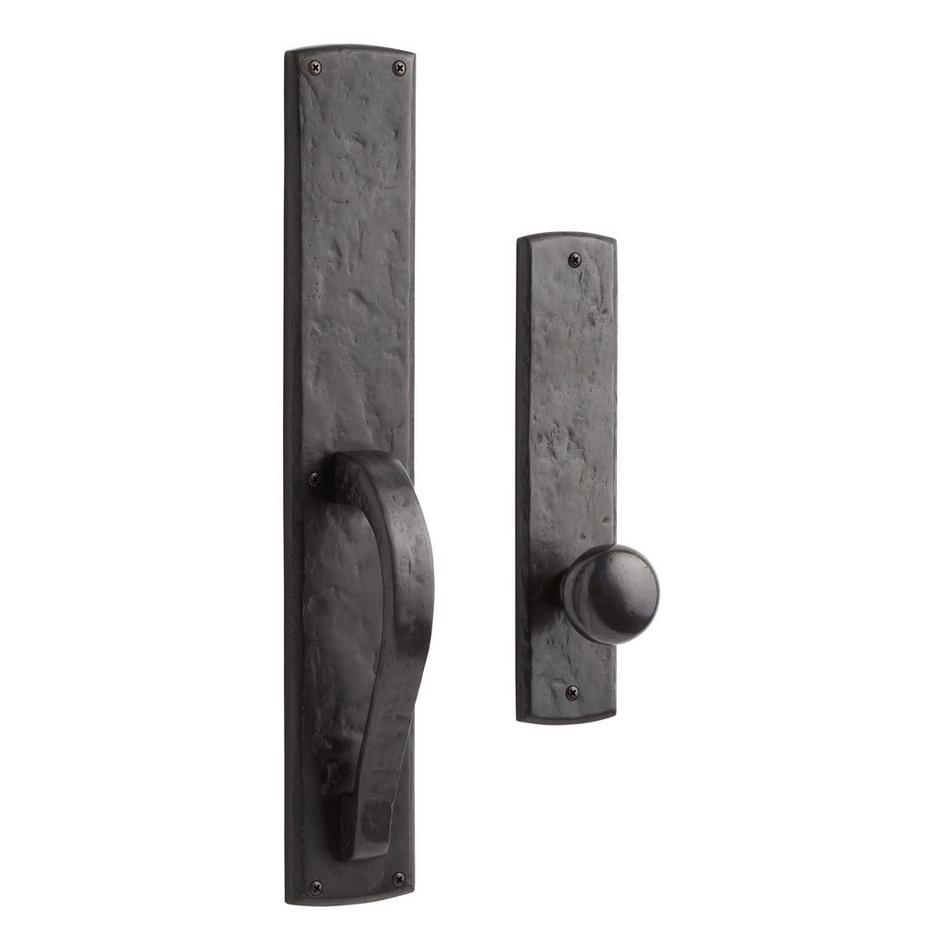 Ellis Dummy Entrance Door Set with Round Knob - Dark Bronze, , large image number 0