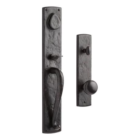 Bullock Solid Bronze Lever Entrance Door Set - Inside Round Knob