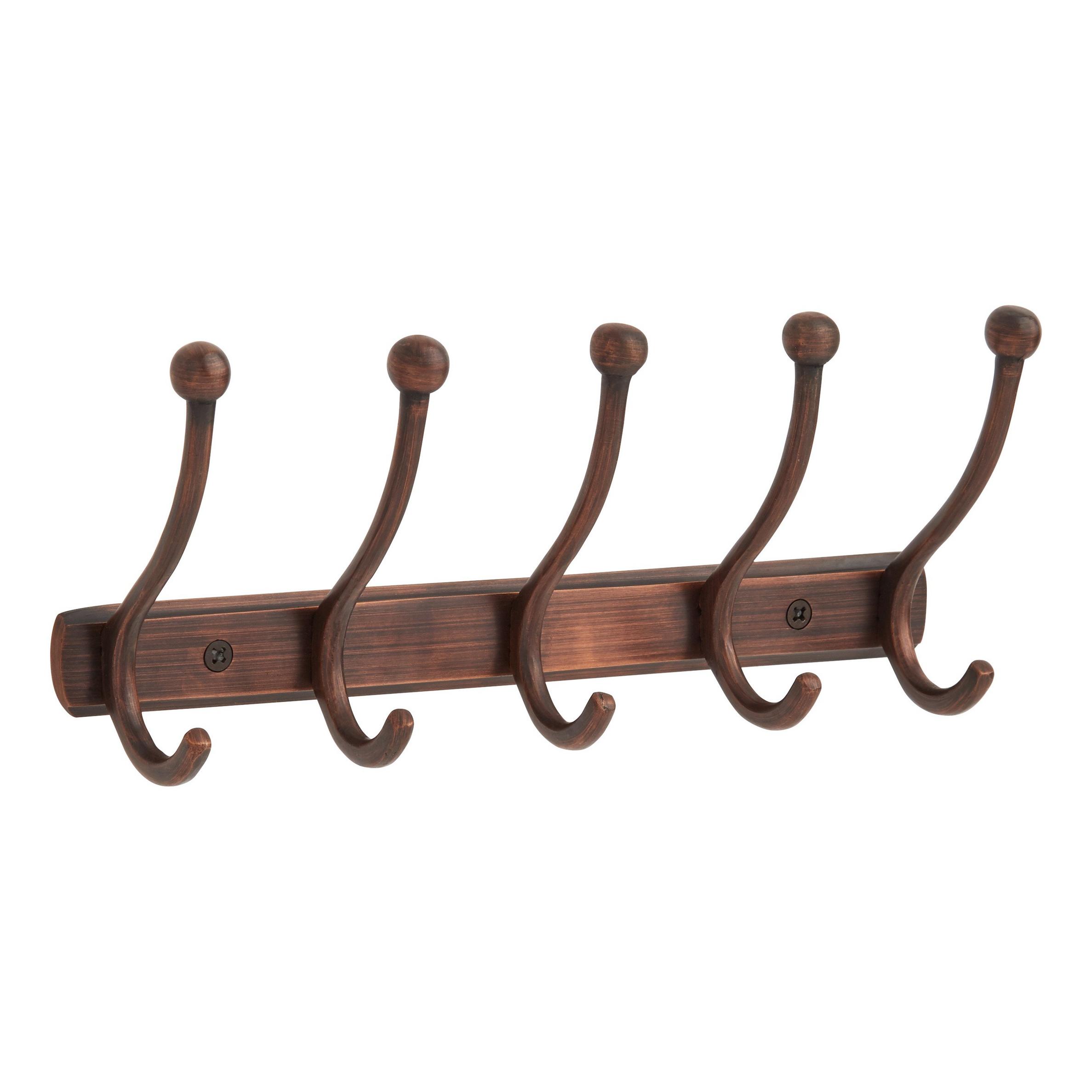 Morano Solid Brass Coat Rack with Double Hooks Oil Rubbed Bronze