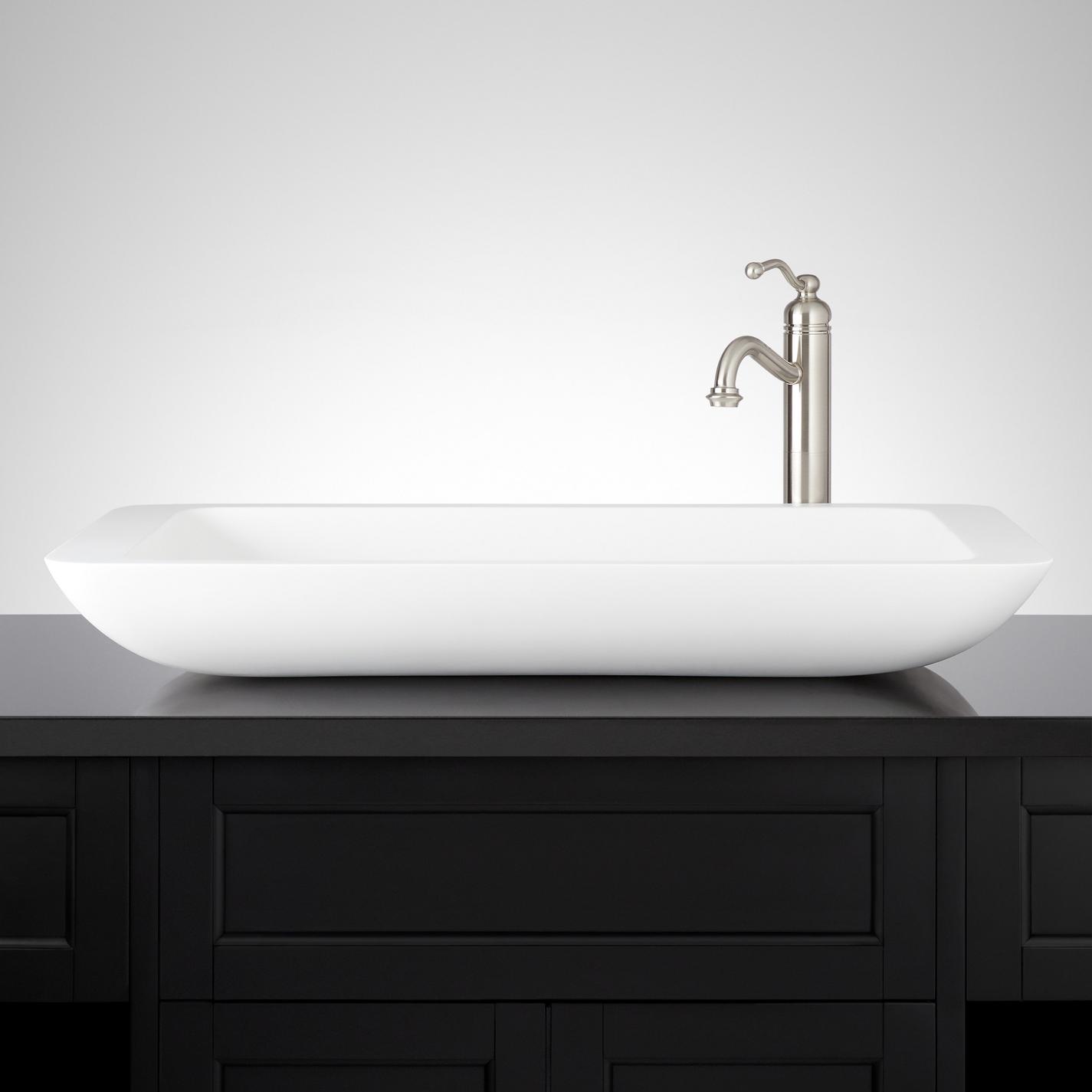 Alanna Large Matte Solid Surface Vessel Sink Signature Hardware