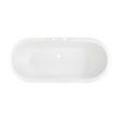 66" Sanford Cast Iron Clawfoot Tub - White Imperial Feet - 7" Rim Holes, , large image number 1
