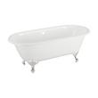 60" Sanford Cast Iron Clawfoot Tub - Chrome Imperial Feet - No Tap Holes - Rolled Rim, , large image number 0