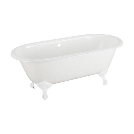 66" Sanford Cast Iron Clawfoot Tub - Rolled Rim - Imperial Feet