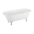 66" Sanford Cast Iron Double-Ended Clawfoot Tub - White - Rolled Rim - Chrome Feet - Less Drain, , large image number 0