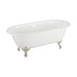 66" Sanford Cast Iron Tub - Brushed Nickel Imperial Feet - No Tap Holes - Rolled Rim, , large image number 0