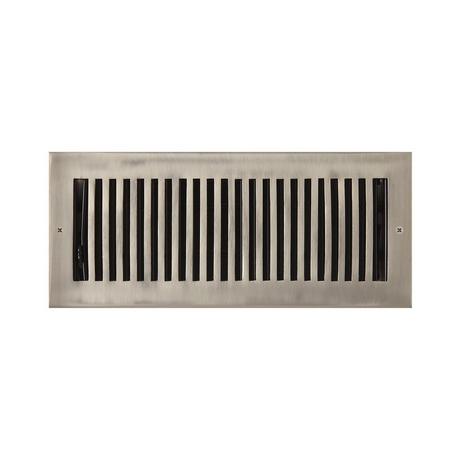 Modern Brass Wall Register - Brushed Nickel 4"x10" (5-5/8"x11-1/2" Overall)