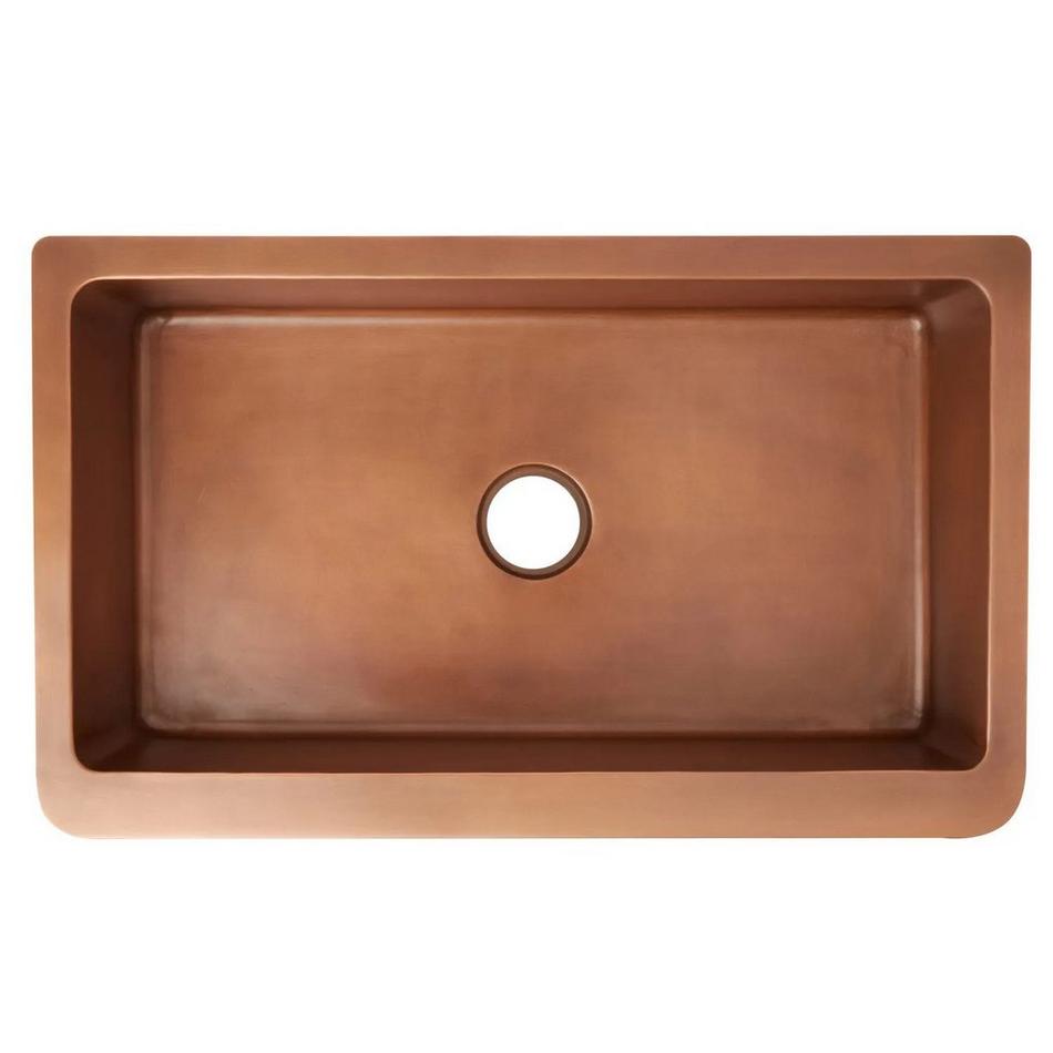36" Vine Design Copper Farmhouse Sink, , large image number 2