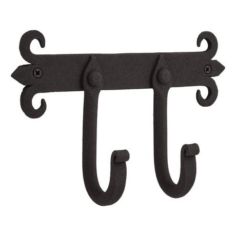 Hand-Forged Iron Spanish Coat Rack with Two Hooks