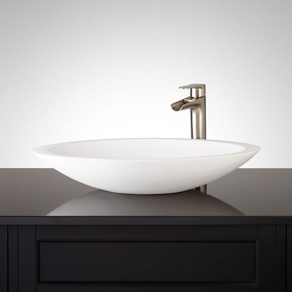 Abriana Oval Solid Surface Vessel Sink - Matte Finish, , large image number 0
