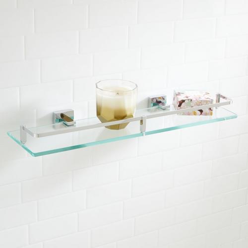 Albury Tempered Glass Shelf in Chrome