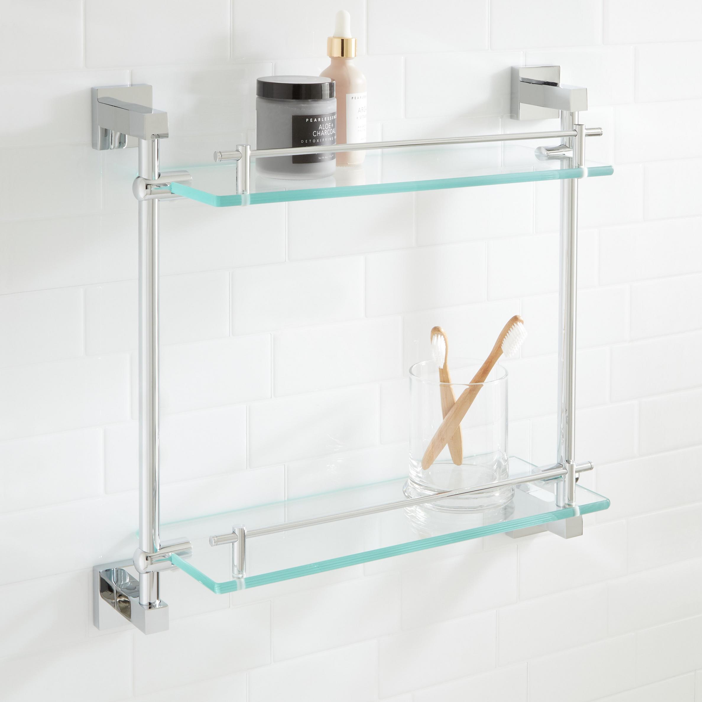 Albury Tempered Glass Shelf - Two Shelves | Signature Hardware