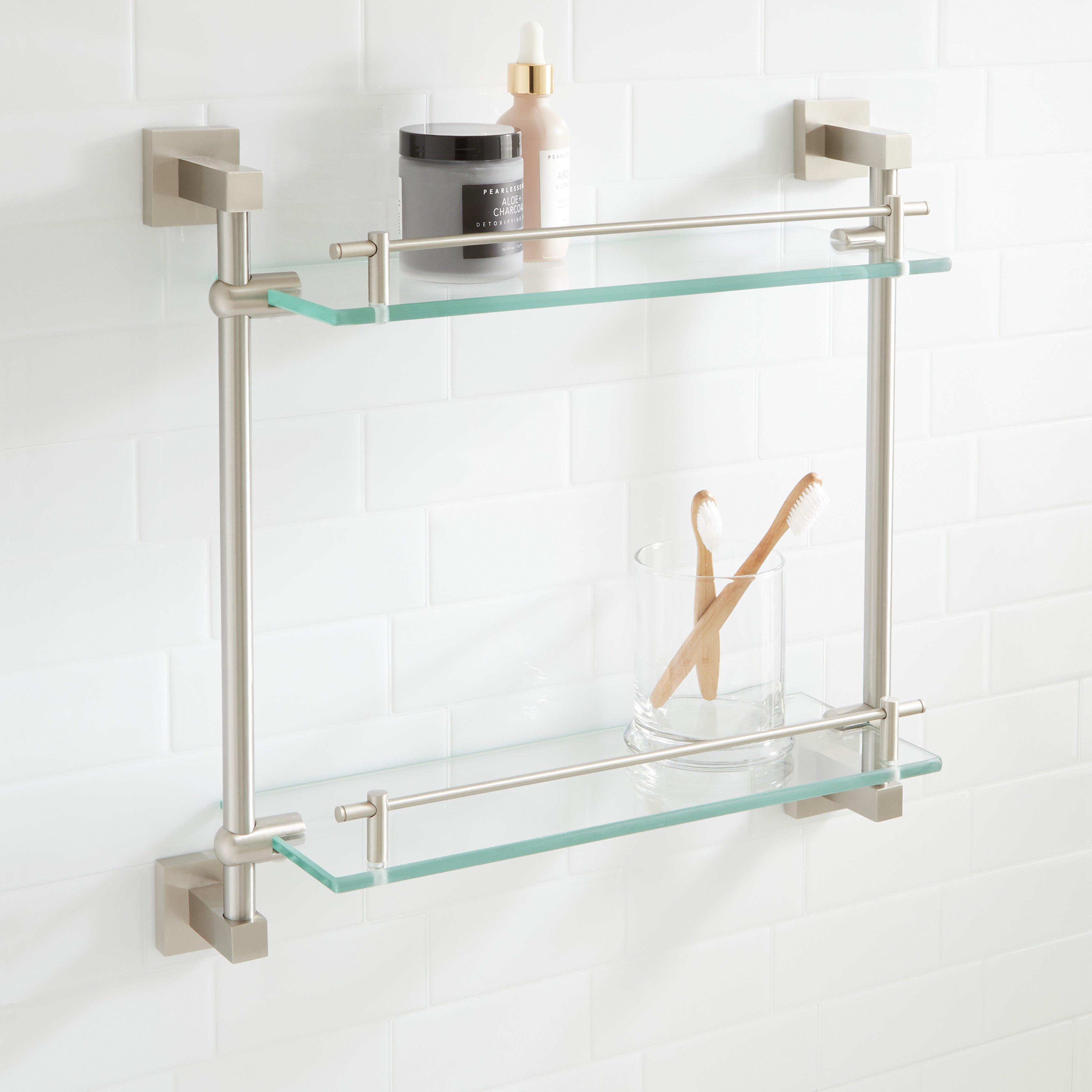 Signature Hardware 295797 Albury 19-5/8 Glass Bathroom Shelf