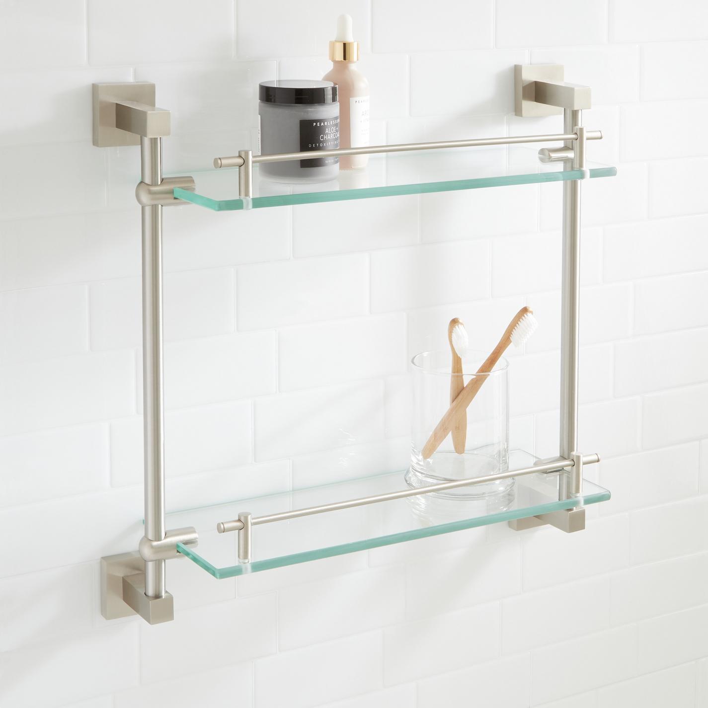 Albury Tempered Glass Shelf - Two Shelves | Signature Hardware