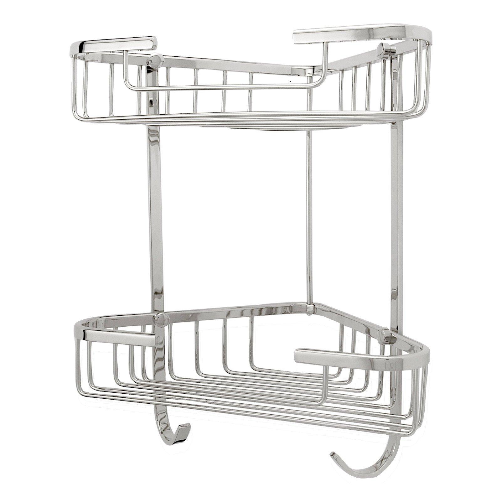 Solid Brass Two Tiered Corner Basket | Signature Hardware