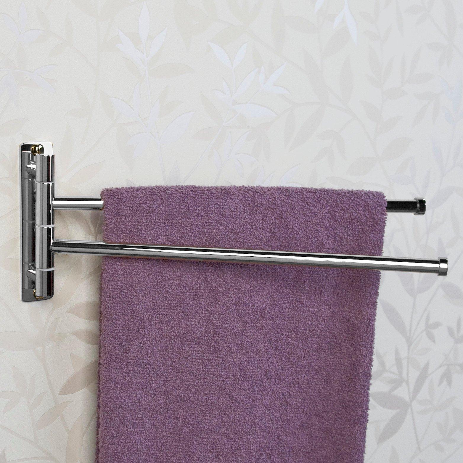 Double swing arm towel bar sale