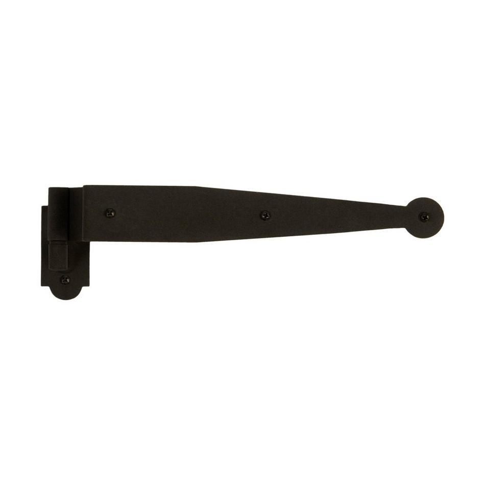 Offset Iron Strap Hinge with Pintle - Large - Black Powder Coat, , large image number 0