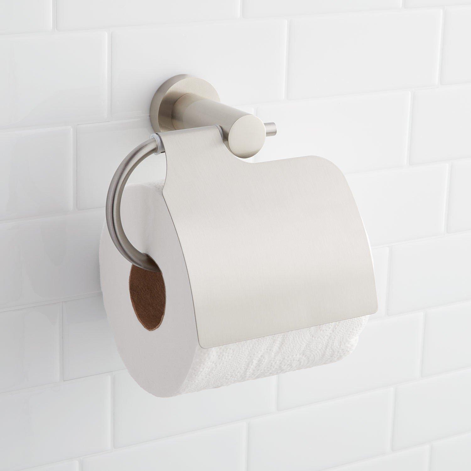 Hardware House Toilet Paper Holder Sunset Collection – Satin Nickel, Verdeckte Montage, Inkl. Hardware