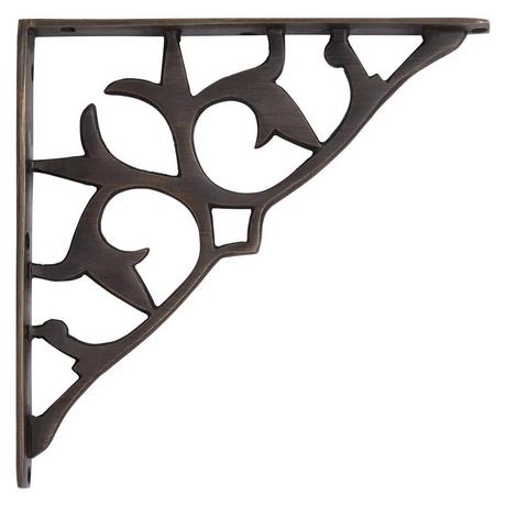 Crane Flower Brass Shelf Bracket