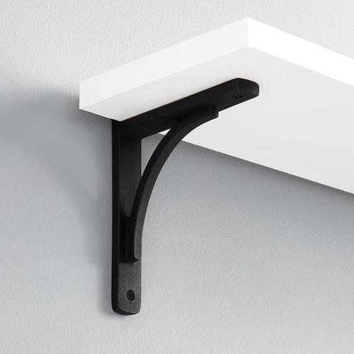 Rustic Cast Iron Shelf Bracket in Black Powder Coat