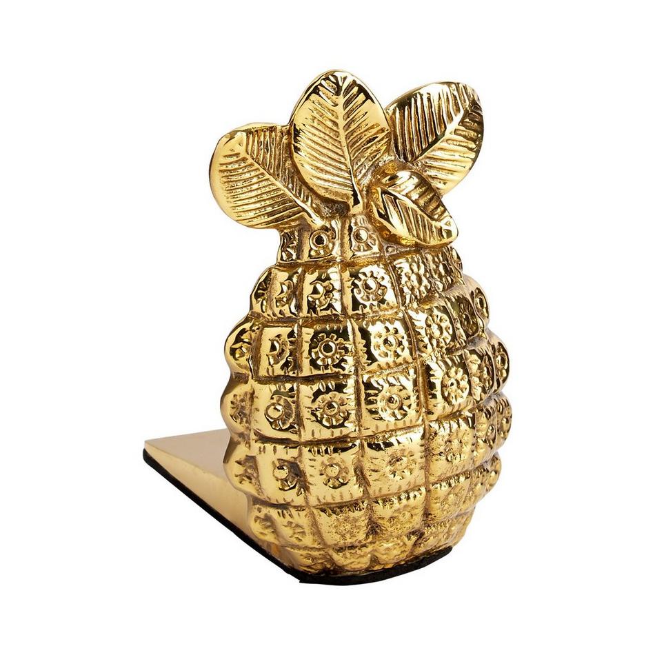 Solid Brass Pineapple Wedge Doorstop - Polished Brass, , large image number 0