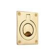Small Rectangular Recessed Ring Flush Pull - Polished Brass, , large image number 0