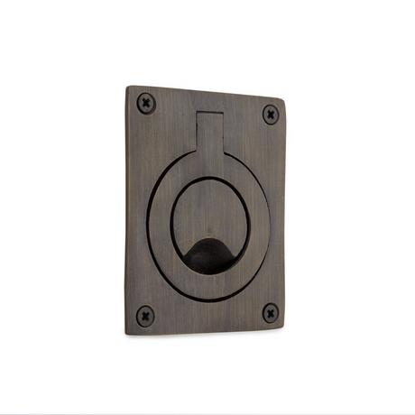 Rectangular Recessed Pull with Flush Ring