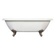 69" Audrey Acrylic Clawfoot Tub - Chrome Imperial Feet - No Tap Holes or Overflow, , large image number 1