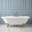 69" Audrey Acrylic Clawfoot Tub - Brushed Nickel Imperial Feet - No Tap Holes or Overflow, , large image number 0