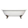 69" Audrey Acrylic Clawfoot Tub - Brushed Nickel Imperial Feet - No Tap Holes or Overflow, , large image number 1