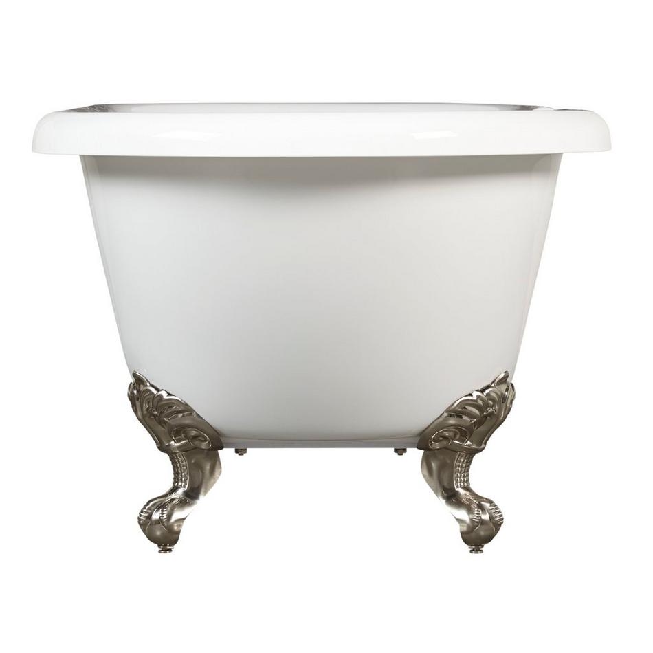 69" Audrey Acrylic Clawfoot Tub - Brushed Nickel Imperial Feet - No Tap Holes or Overflow, , large image number 2