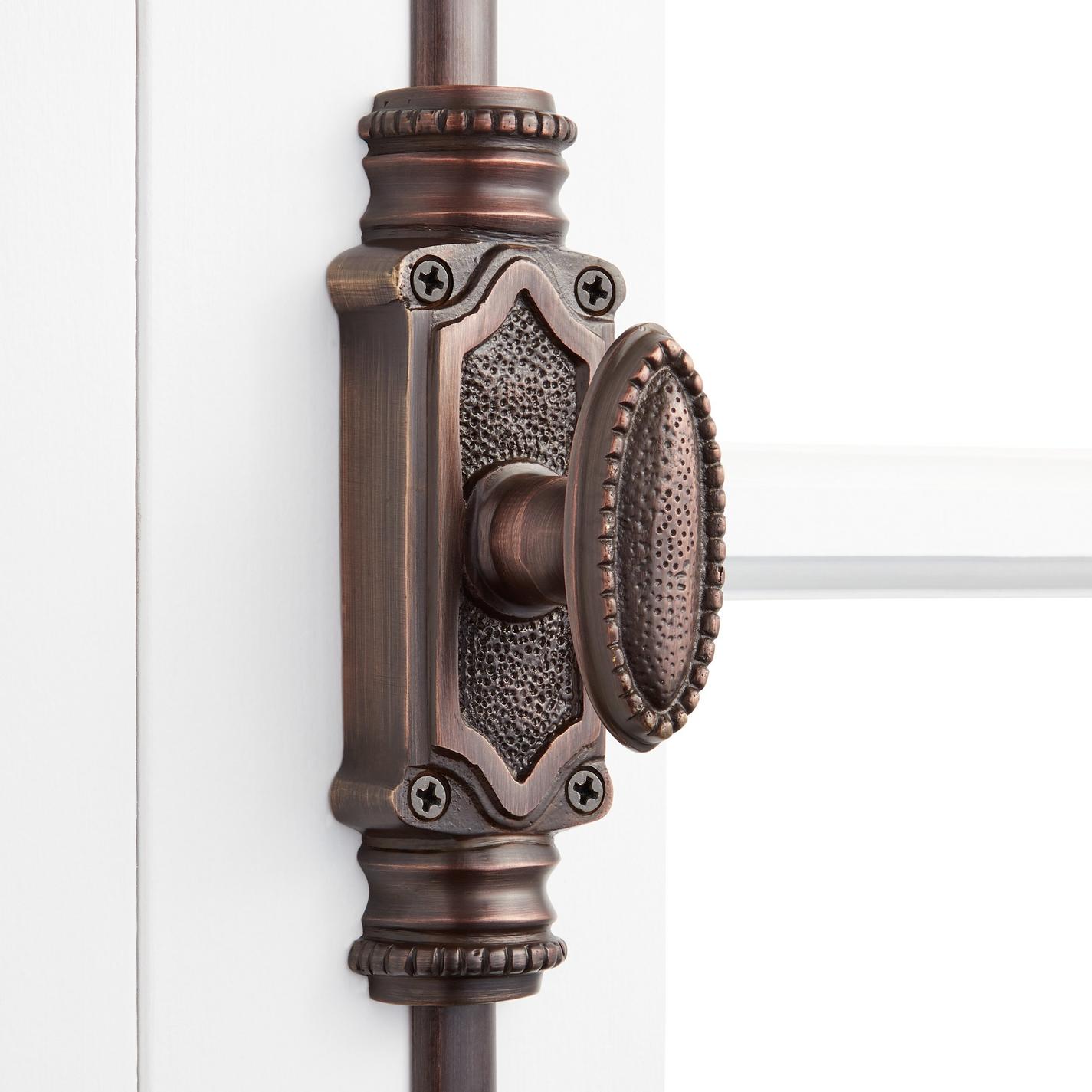 Beaded Brass Door Cremone Bolt - Polished Brass | Signature Hardware