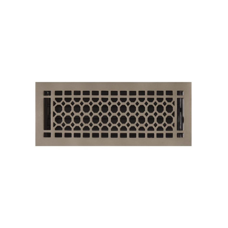 Honeycomb Brass Floor Register - Brushed Nickel 4" x 14" (5" x 15" Overall), , large image number 0