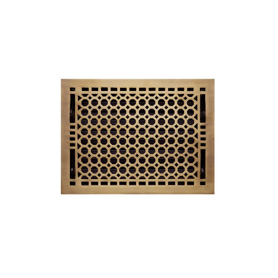 Honeycomb Brass Floor Register - Chrome 6" x 14" (6-5/8" x 15-1/8" Overall), , large image number 12