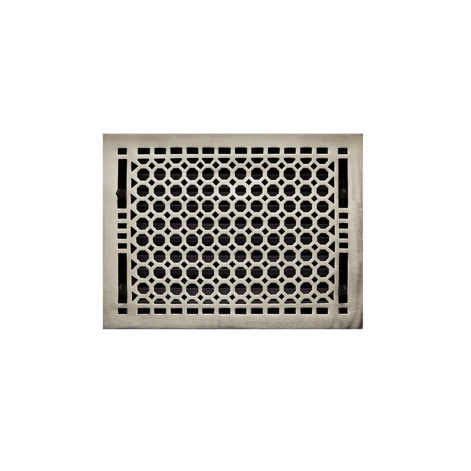 Honeycomb Brass Floor Register - Brushed Nickel 9" x 12" (10-1/4" x 13-3/8" Overall), , large image number 0