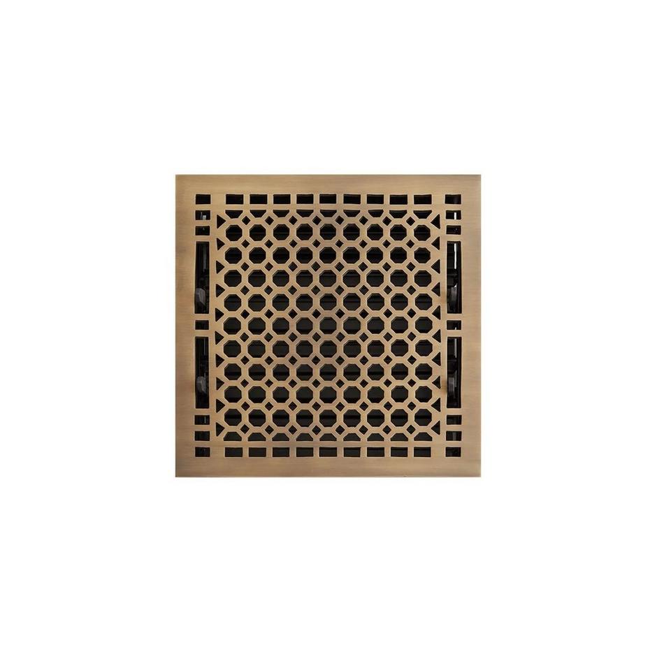 Honeycomb Brass Floor Register - Antique Brass 14" x 14" (14-3/4 " x 15-1/4"Overall), , large image number 0