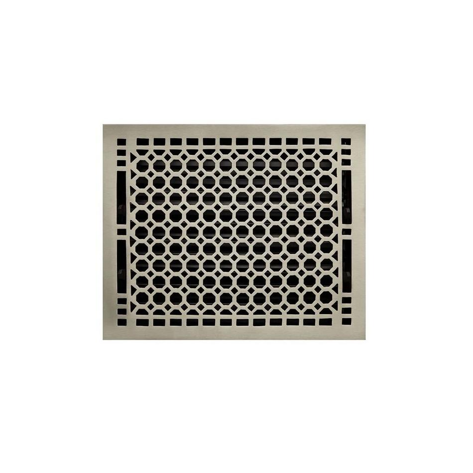 Honeycomb Brass Floor Register - Brushed Nickel 10"x12" (11"x13-3/8" Overall), , large image number 0