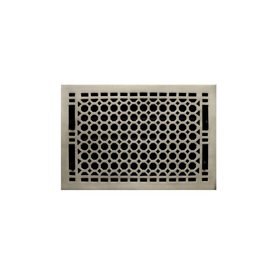 Honeycomb Brass Floor Register - Brushed Nickel 8" x 12" (9-1/4" x 13-3/8" Overall), , large image number 0