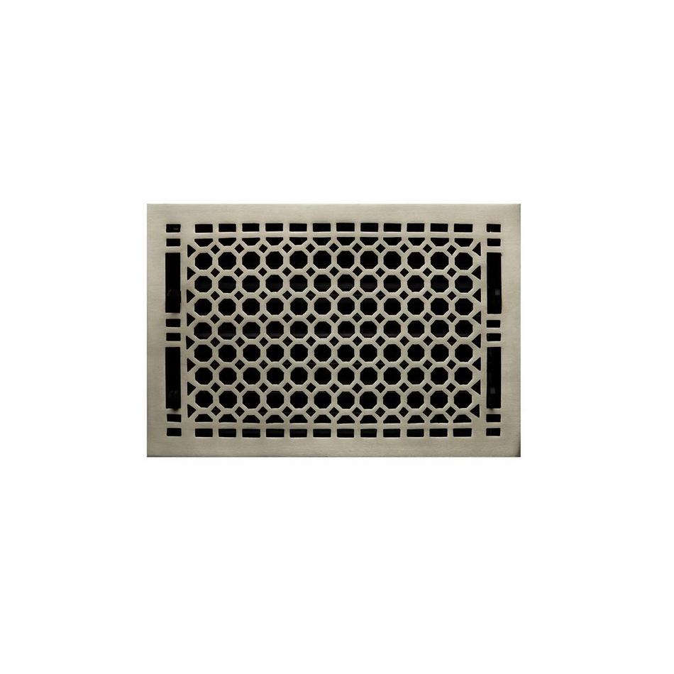 Honeycomb Brass Floor Register - Brushed Nickel 8" x 14" (9-1/4" x 15-1/8" Overall), , large image number 0