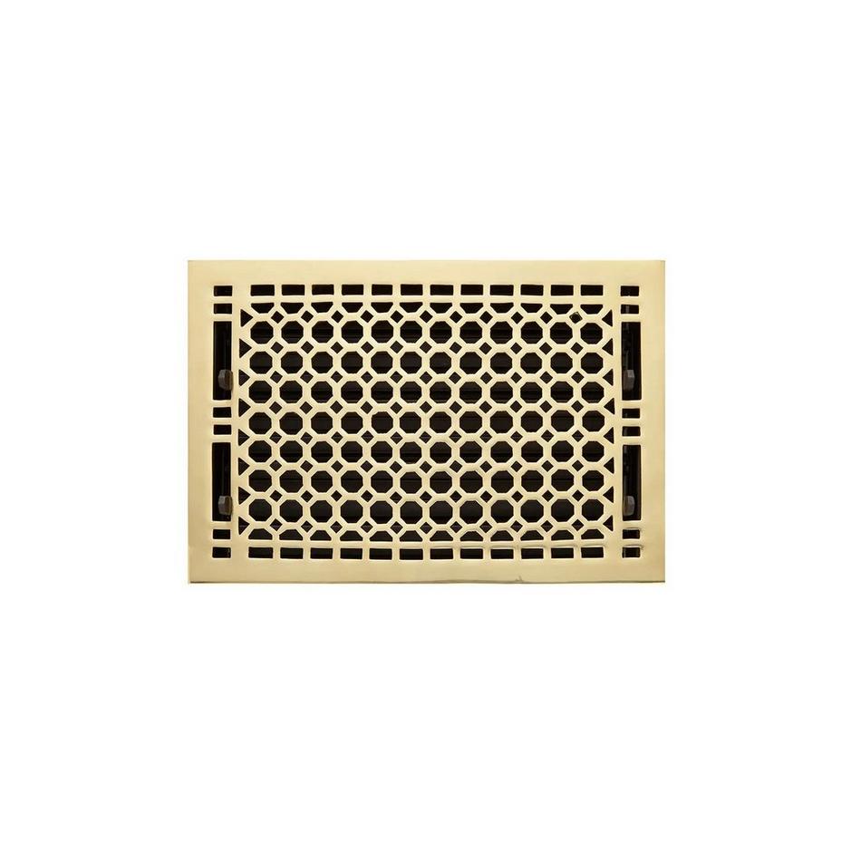 Honeycomb Brass Floor Register - Polished Brass 8" x 12" (9-1/4" x 13-3/8" Overall), , large image number 0