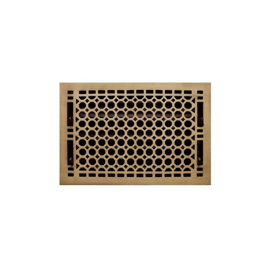 Honeycomb Brass Floor Register - Chrome 6" x 14" (6-5/8" x 15-1/8" Overall), , large image number 11