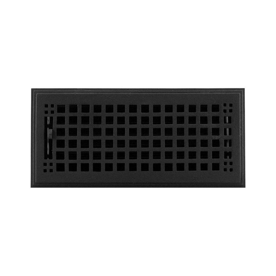 Mission Cast Iron Floor Register - Black 4" x 10" (5-1/2" x 11-5/8" Overall), , large image number 1