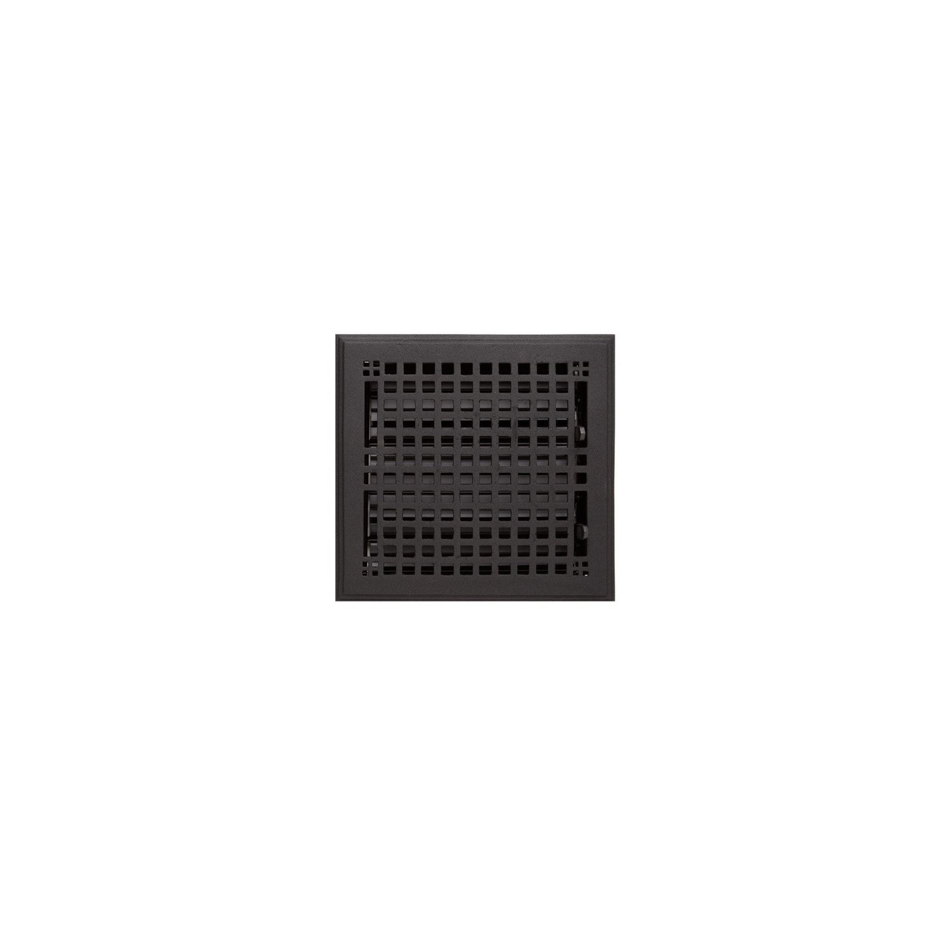 8 Inch Rounded Register Mission Cast Iron Floor Register - Black 8